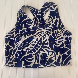 Rose & Olive Resort Tropical Cropped Cross Back Tank Top Resortwear Womens XL